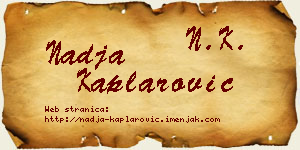Nadja Kaplarović vizit kartica